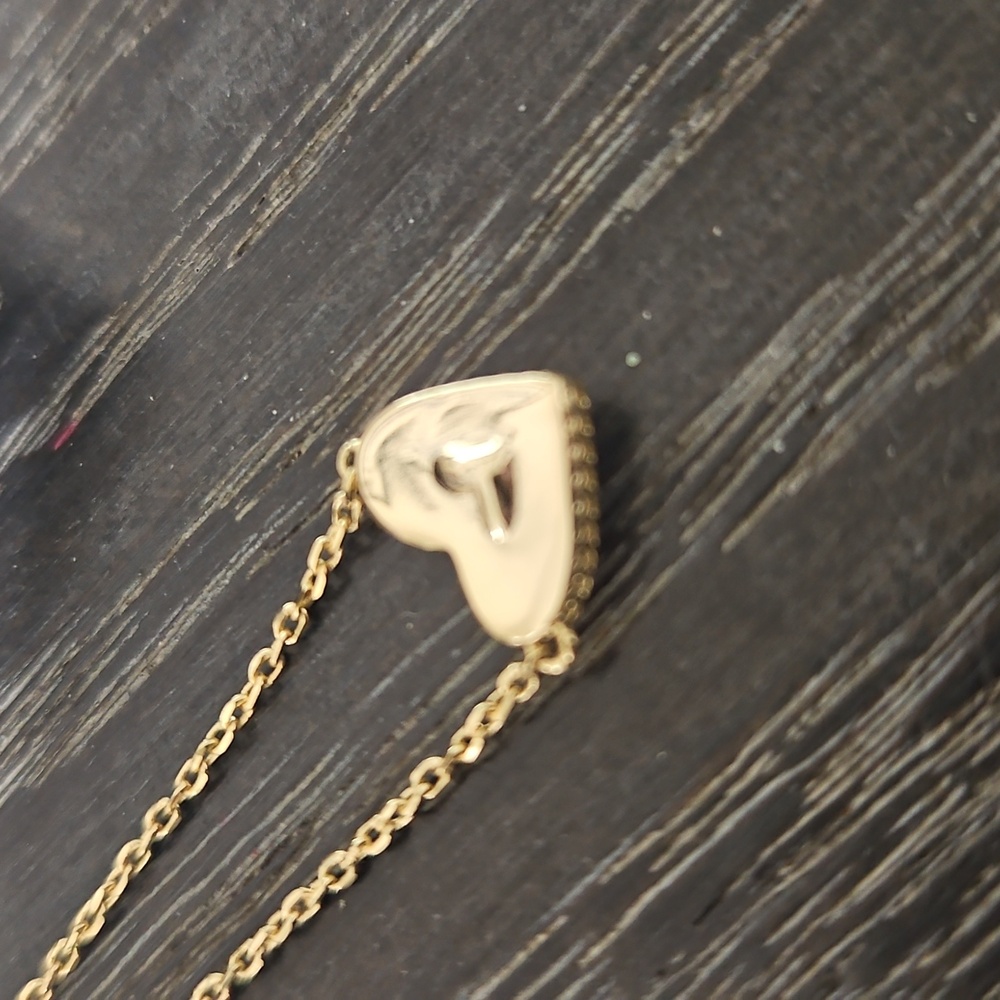 Kendra Scott Pink Heart Gold Necklace - Picture 2 of 4